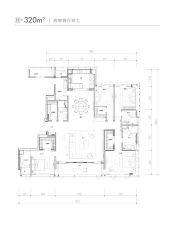 商住b-320方-4室2厅4卫-滨汇名望云筑