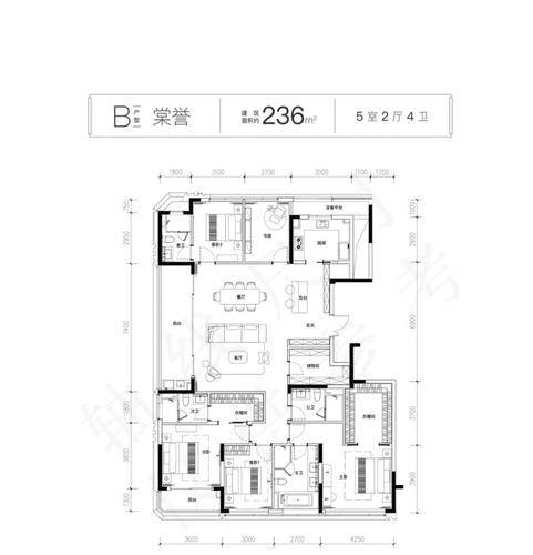 滨江建杭·棠前嘉悦府5居室建面约236㎡