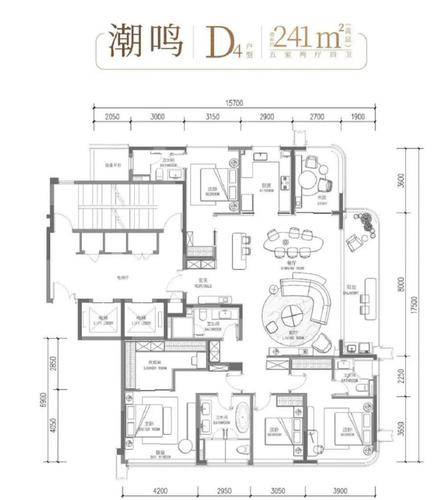 d4-241方-五室两厅四卫-滨江越秀建杭·潮语鸣翠轩